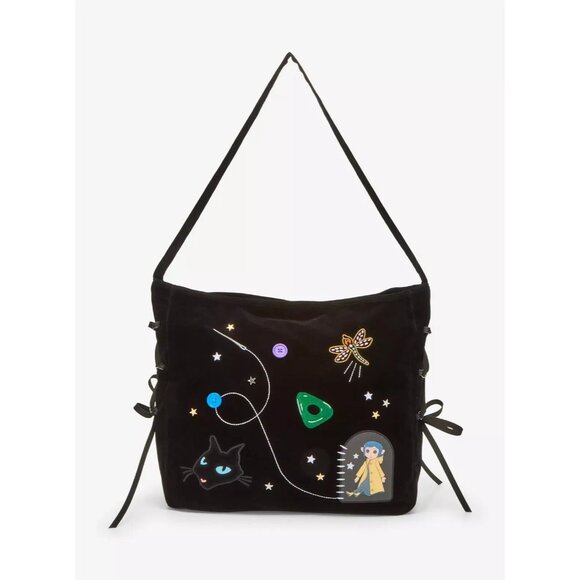 Her Universe Coraline Icon Embroidered Hobo Tote Bag NEW - Picture 5 of 8